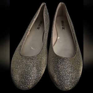 Lower East Side Gold Metallic Glitter Sparkle Ballet Flats - Size 11